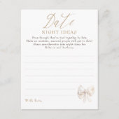 Carte D'accompagnement Date Night Ideas Whimsical Bow Bridal Shower Game (Devant)