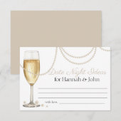 Carte D'accompagnement Date Nuit Idées Perles Fête des mariées de poursui (Devant / Derrière)