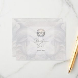 Carte D'accompagnement Dauphins Whimsy Mariage QR Code Boîtier C