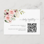 Carte d'accompagnement de Baby Shower avec code QR (Devant)