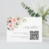 Carte d'accompagnement de Baby Shower avec code QR (Debout devant)