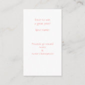 Carte d'accompagnement de billet de tombola pour e (Dos)