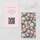 Carte d'accompagnement de code QR à motif floral b (Devant / Derrière)