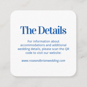 Carte d'accompagnement de code QR de mariage à ray