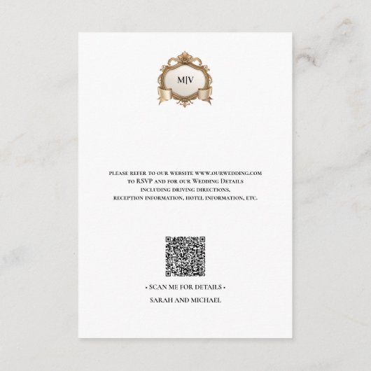 Carte d'accompagnement de code QR Monogram Creat (Dos)