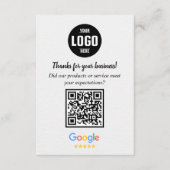 Carte d'accompagnement de code QR pour les avis Go (Devant)