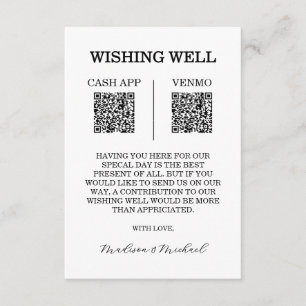 Carte d'accompagnement de code QR pour mariage Wis
