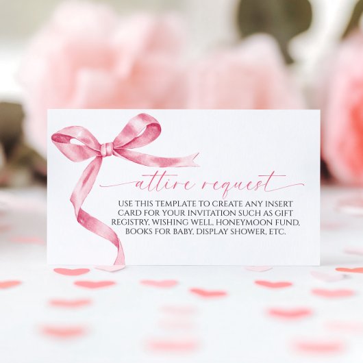 Carte d'accompagnement de demande de tenue à ruban