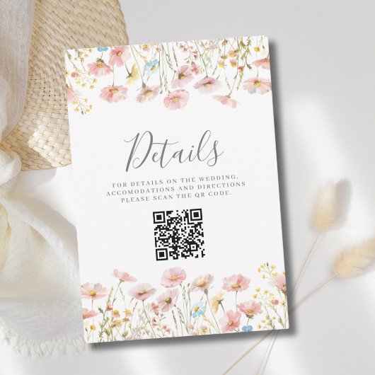 Carte d'accompagnement de détails de mariage à cod