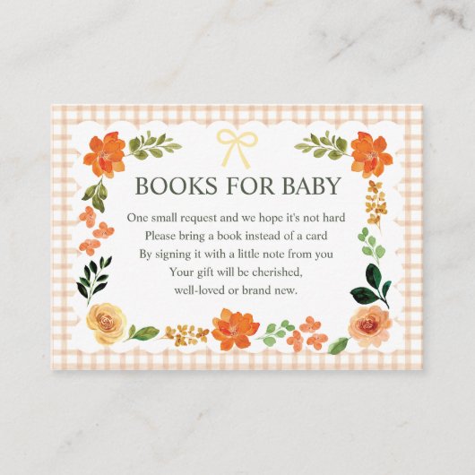 Carte d'accompagnement de douche bébé Gingham Latt (Devant)