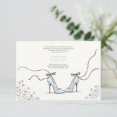 Carte d'accompagnement de douche de mariage Talons (Debout devant)