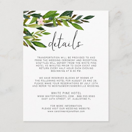 Carte d'accompagnement de faire-part de mariage ve (Devant)