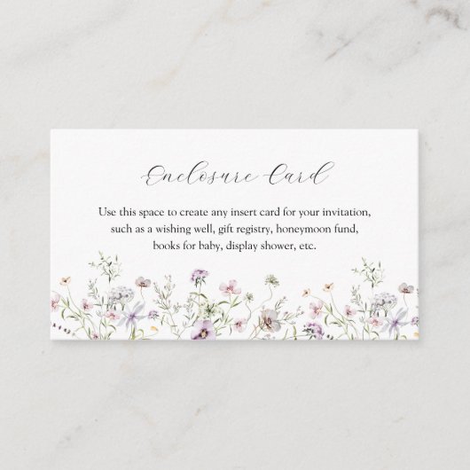 Carte d'accompagnement de fleur sauvage violette d (Devant)