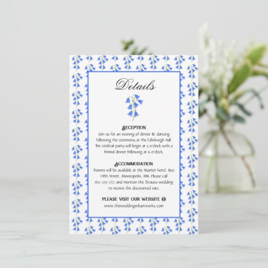 Carte d'accompagnement de fleurs de Jacinthes des (Debout devant)