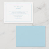 Carte D'accompagnement De l'ensemble de mariage dévoué en bleu sucre filé (Devant / Derrière)