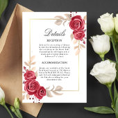 Carte d'accompagnement de mariage à cadre doré et