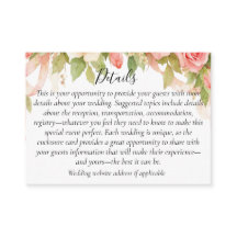 Carte d'accompagnement de mariage à la rose floral
