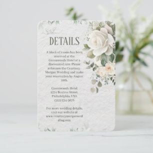 Carte d'accompagnement de mariage à motif floral é