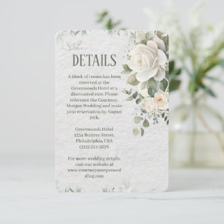 Carte d'accompagnement de mariage à motif floral é