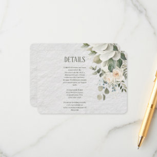 Carte d'accompagnement de mariage à motif floral é