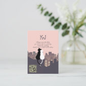 Carte d'accompagnement de mariage à thème chat (Debout devant)