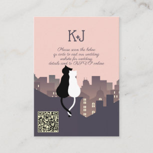 Carte d'accompagnement de mariage à thème chat
