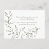 Carte d'accompagnement de mariage aux fleurs de sa (Dos)