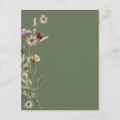 Carte d'accompagnement de mariage aux fleurs sauva (Dos)