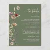 Carte d'accompagnement de mariage aux fleurs sauva (Devant)