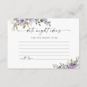 Carte d'accompagnement de mariage aux fleurs viole (Devant)