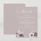 Carte d'accompagnement de mariage Boho Dusty Mauve (Devant / Derrière)