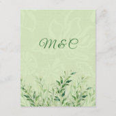 Carte d'accompagnement de mariage botanique vert (Dos)