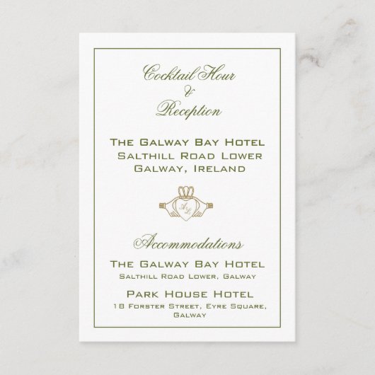 Carte d'accompagnement de mariage Claddagh (Devant)