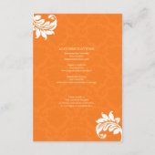 Carte d'accompagnement de mariage en damassé orang (Dos)