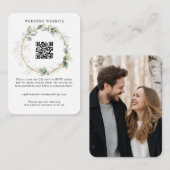Carte d'accompagnement de mariage en verdure et or (Devant / Derrière)