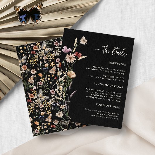 Carte d'accompagnement de mariage florale bohème
