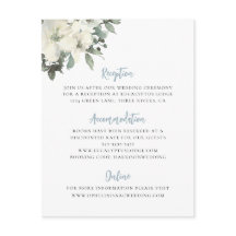 Carte d'accompagnement de mariage florale ivoire b