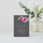 Carte d'accompagnement de mariage florale rose pou (Debout devant)