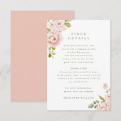 Carte d'accompagnement de mariage florale rose ten (Devant / Derrière)
