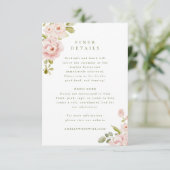 Carte d'accompagnement de mariage florale rose ten (Debout devant)