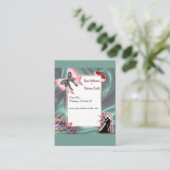 Carte d'accompagnement de mariage florale sarcelle (Debout devant)
