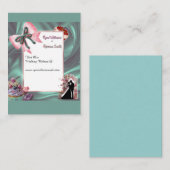 Carte d'accompagnement de mariage florale sarcelle (Devant / Derrière)