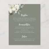 Carte d'accompagnement de mariage florale vert oli (Devant)