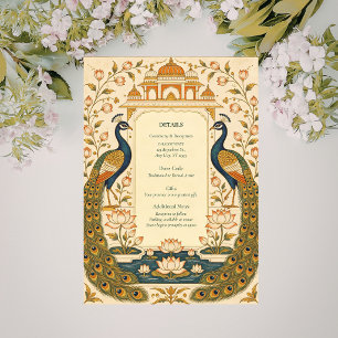 Carte d'accompagnement de mariage indien Pichwai é