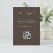 Carte d'accompagnement de mariage marron foncé et (Debout devant)