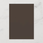 Carte d'accompagnement de mariage marron foncé et (Dos)