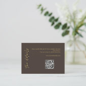 Carte d'accompagnement de mariage marron foncé et (Debout devant)