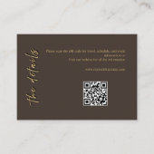 Carte d'accompagnement de mariage marron foncé et (Devant)