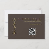 Carte d'accompagnement de mariage marron foncé et (Devant)