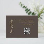 Carte d'accompagnement de mariage marron foncé et (Debout devant)